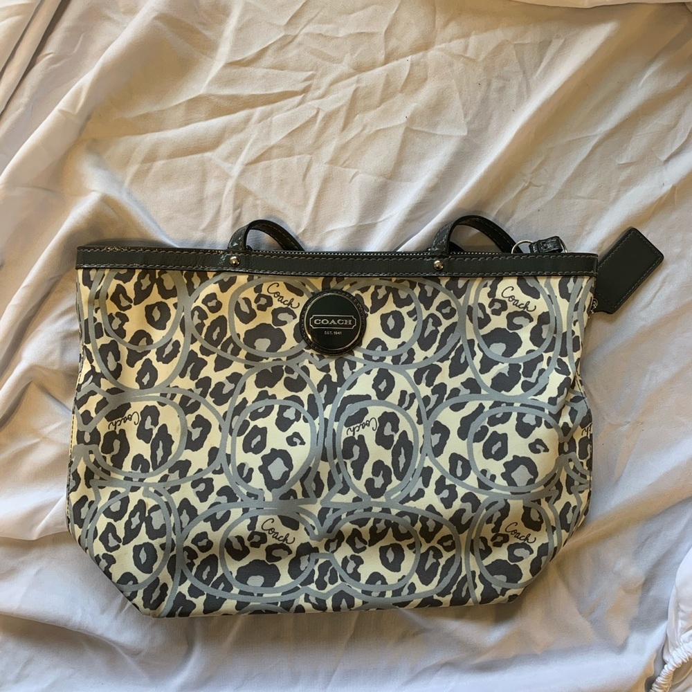 Coach Snow Leopard Canvas Tote